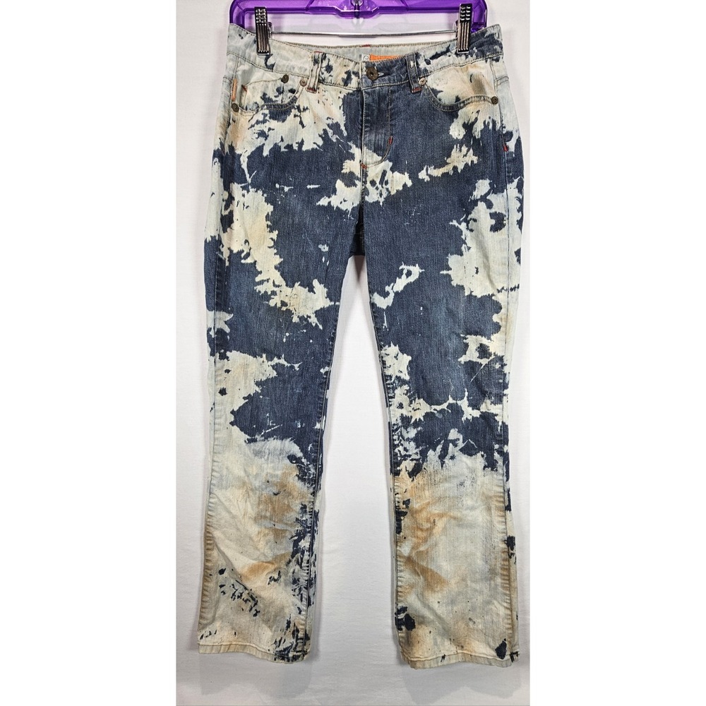 Akdmks Bleach Splatter Jeans Size 28 Y2K Grunge Skater Streetwear Hip Hop